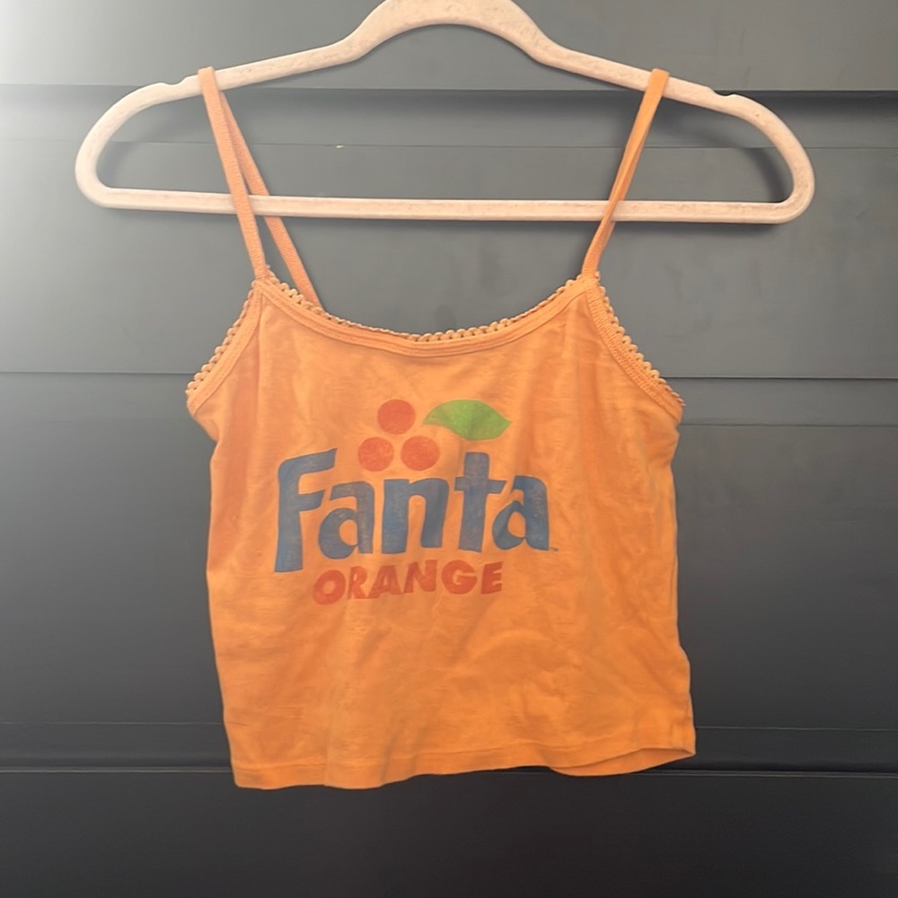 “ vintage/faded “ Orange Fanta Crop Top